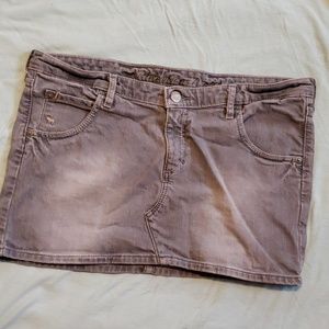 Gray Denim Mini Skirt